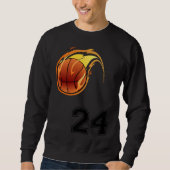 Sweatshirt Flaming Basketball with Number 24 on the Front and (Devant)
