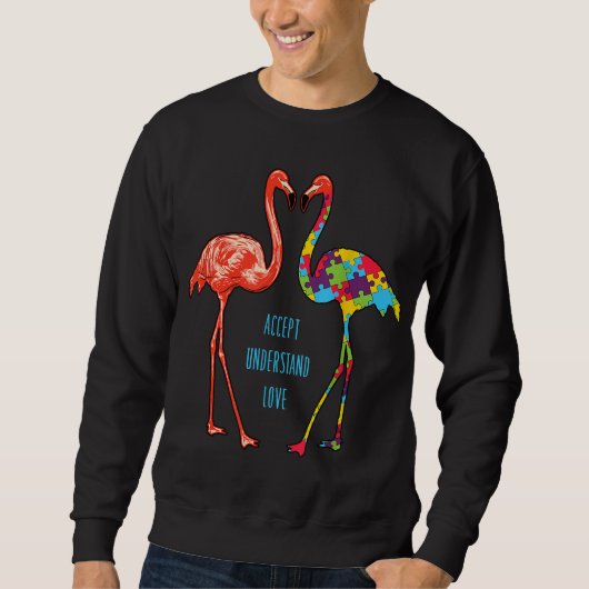 Sweatshirt Flamingo | Accept Understand Love Autism Flamingo (Devant)
