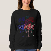 Sweatshirt Flamingo American Flag Firework Independence Day (Devant)
