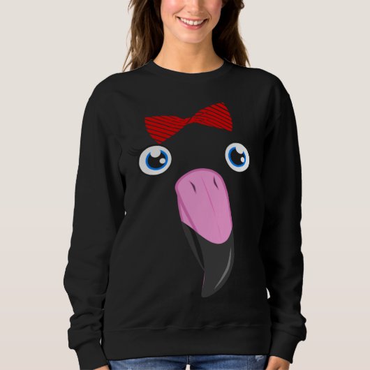 Sweatshirt Flamingo Animal Bow Tie Child Halloween Costume (Devant)