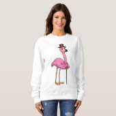 Sweatshirt Flamingo as Pensioner with Walking stick (Devant entier)
