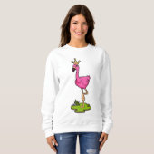 Sweatshirt Flamingo as Princess with Crown (Devant entier)