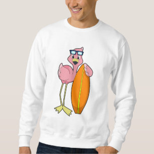 Sweatshirt Flamingo as Surfer with Surfboard.PNG