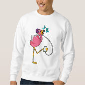 Sweatshirt Flamingo at Music with Headphone (Devant)