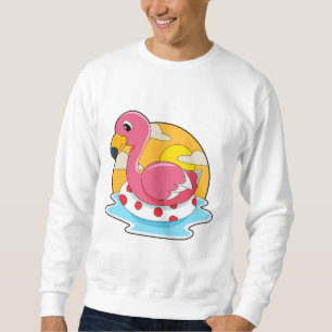 Sweatshirt Flamingo at Swimming with Lifebuoy