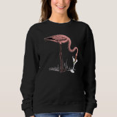 Sweatshirt Flamingo Drinking Martini Art Illustration Premium (Devant)