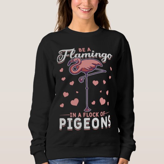 Sweatshirt Flamingo & Pigeon Dove Columbidae Birds (Devant)