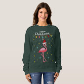 Sweatshirt Flamingo Rose Noël Tropical (Devant entier)