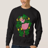 Sweatshirt Flamingo St Patrick Day Pink Bird (Devant)