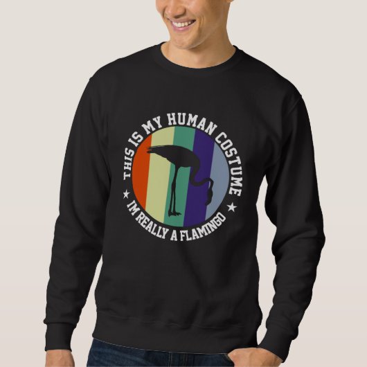 Sweatshirt Flamingo   This Is My Human Costume (Devant)