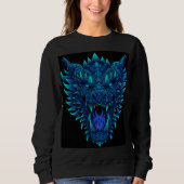 Sweatshirt Flammes bleues de la tête de dragon féroce - Fant (Devant)
