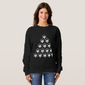 Sweatshirt Flammes de neige blanches de Noël mignonnes (Devant entier)