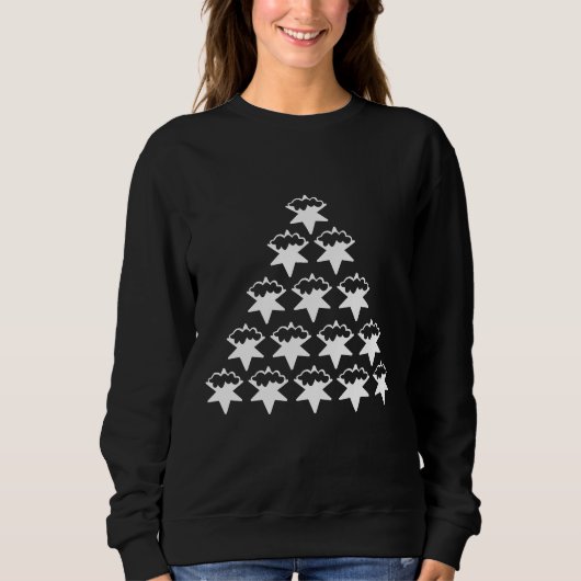 Sweatshirt Flammes de neige blanches de Noël mignonnes (Devant)