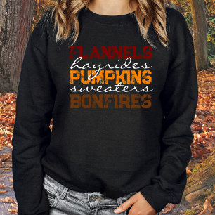 Sweatshirt Flannels Citrouille Hayrides Bonfires T-shirt auto