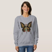 Sweatshirt Flapper Butterfly Flying Woman Illustration (Devant entier)