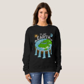 Sweatshirt FLAT Earth Retro Flat Earther Designs Present (Devant entier)