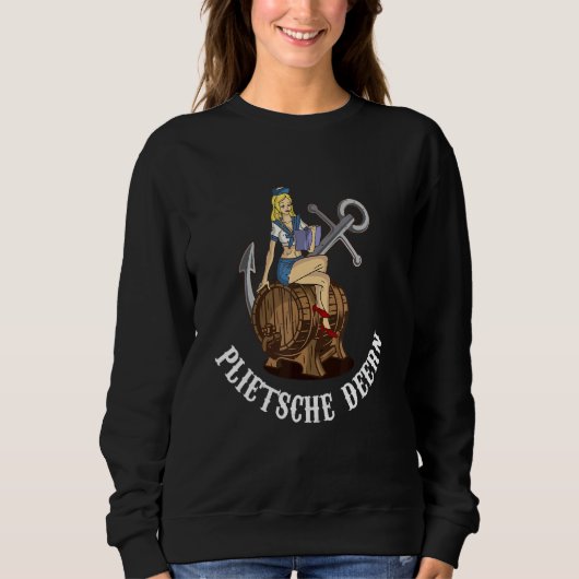 Sweatshirt Flat German Plietsche Deern Snack All North German (Devant)
