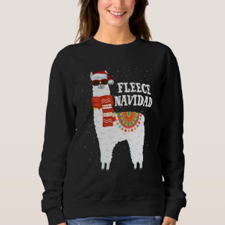 Sweatshirt Fleece Feliz Navidad Lama Pyjama de Noël Lama
