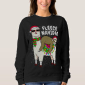 Sweatshirt Fleece Feliz Navidad Sloth Riding Llama Christmas (Devant)