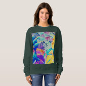 Sweatshirt Fleur abstraite moderne couleur pastel (Devant entier)