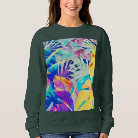 Sweatshirt Fleur abstraite moderne couleur pastel (Devant)