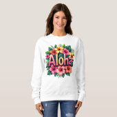Sweatshirt Fleur d'Aloha hawaïen (Devant entier)