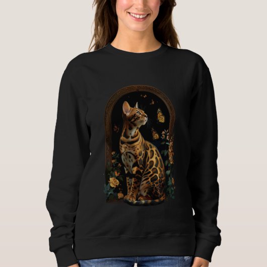 Sweatshirt Fleur de chats du Bengale (Devant)