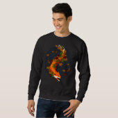 Sweatshirt Fleur de Fox d'aquarelle d'animal d'esprit de la (Devant entier)