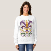 Sweatshirt Fleur de lis jaune et vert violet (Devant entier)