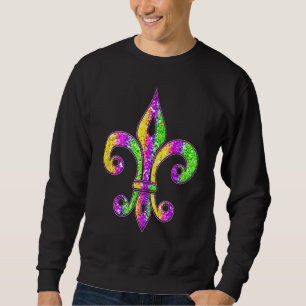 Sweatshirt Fleur De Lis Mardi Gras Symbole Costume Carnaval P