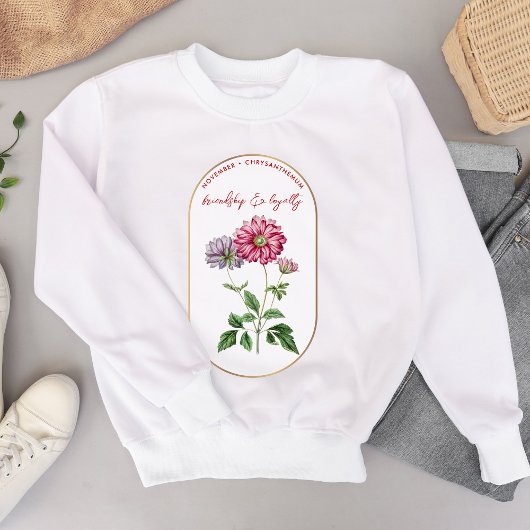 Sweatshirt Fleur de naissance novembre Anniversaire Chrysanth