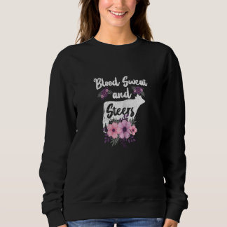 Sweatshirt Fleur De Vache Fleur De Sang Chaud Et Steers Farme