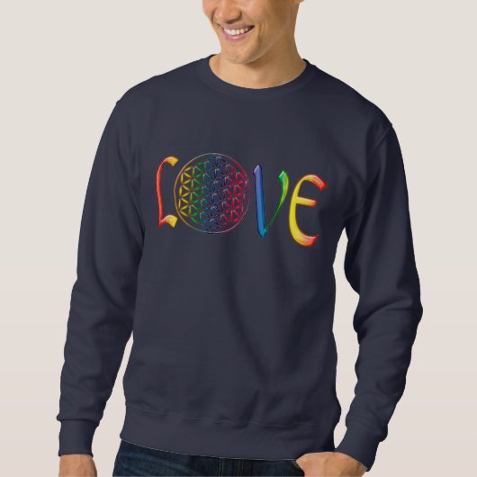 Sweatshirt Fleur de vie / Blume des Lebens - LOVE (Devant)