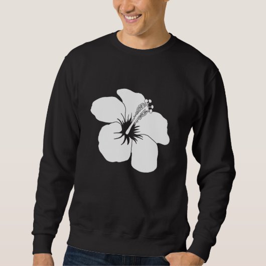 Sweatshirt Fleur d'Hibiscus d'Hawaii blanc (Devant)