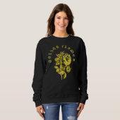 Sweatshirt Fleur Dorée – Dessin de Luxe de Style Brodé (Devant entier)