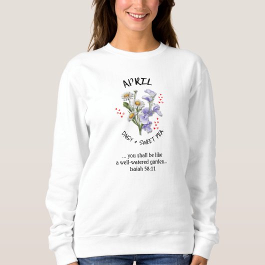 Sweatshirt Fleur du mois de naissance APRIL Christian (Devant)