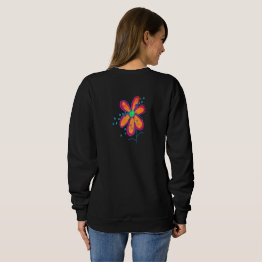 Sweatshirt Fleur funky Art Abstrait à porter (Dos entier)