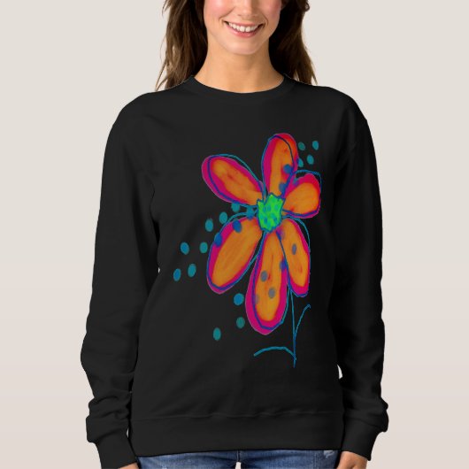 Sweatshirt Fleur funky Art Abstrait à porter (Devant)