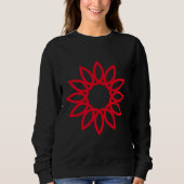 Sweatshirt Fleur géométrique 01 - Rouge (Devant)