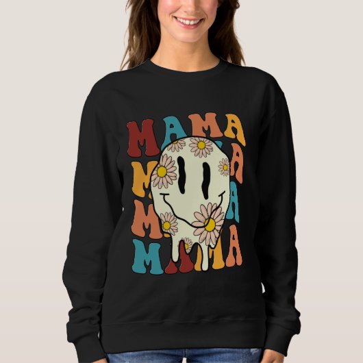 Sweatshirt Fleur Mama Boulon Sourire Éclair À damiers Super (Devant)