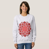Sweatshirt Fleur Mandala Dot Rouge (Devant entier)
