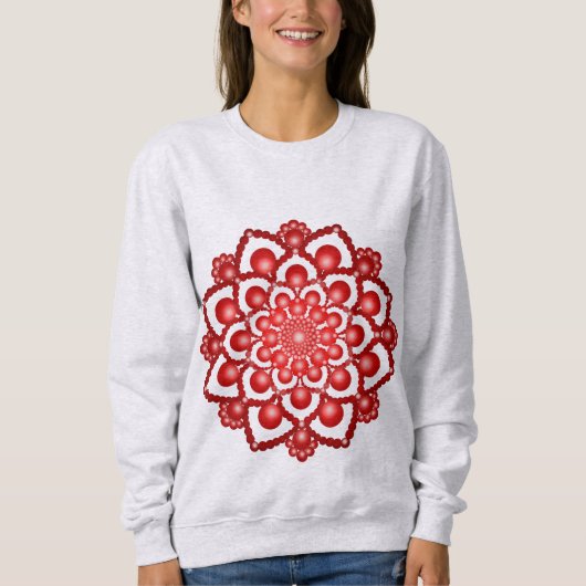 Sweatshirt Fleur Mandala Dot Rouge (Devant)