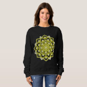 Sweatshirt Fleur Mandala jaune (Devant entier)