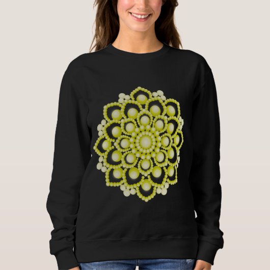 Sweatshirt Fleur Mandala jaune (Devant)