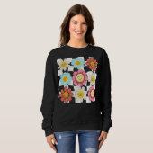 Sweatshirt Fleur marguerite Retro (Devant entier)