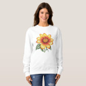 Sweatshirt Fleur orange (Devant entier)