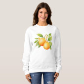 Sweatshirt Fleur orange aquarelle (Devant entier)