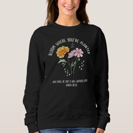 Sweatshirt Fleur où planté MARIGOLD COSMOS Mois de naissance (Devant)