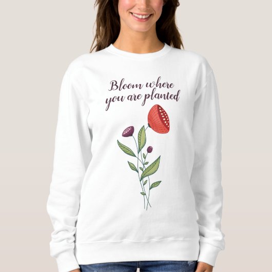 Sweatshirt Fleur Où Vous Êtes Plantée Fleurs Sauvages Minimal (Devant)
