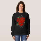 Sweatshirt Fleur rouge de Noël (Devant entier)